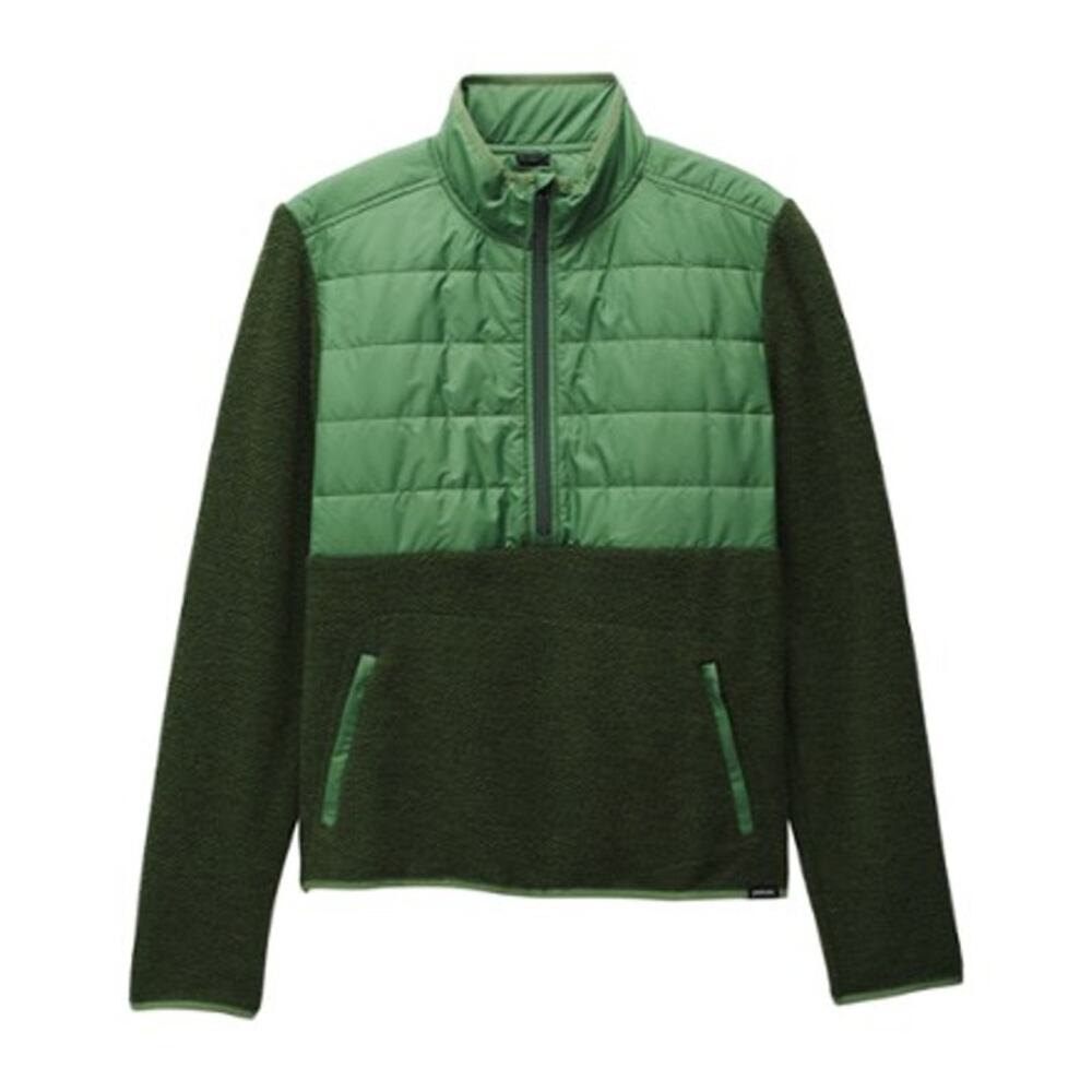 Prana Wooly Bird Fleece 1/2 Zip Sweater Men's S Ivy Green Standard Fit Pullover